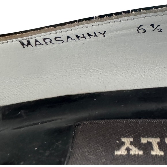 Bally Pumps Womens 6.5 Black Marsanny Patent Leather Pointed Kitten Heel Italy - Picture 5 of 11